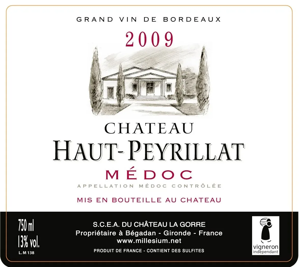 Chateau Haut-Peyrillat Medoc front label