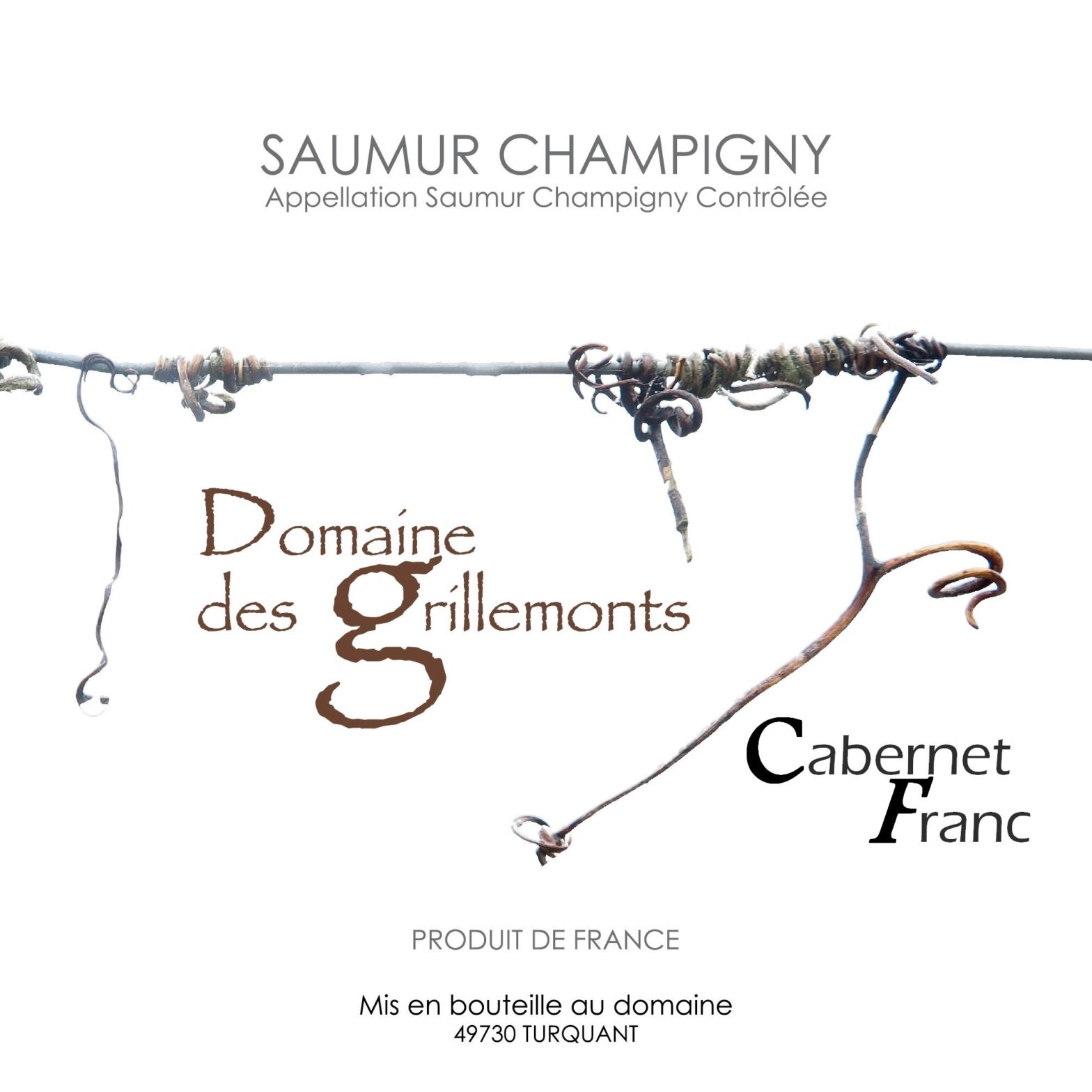 Domaine des Grillemonts Saumur Champigny Cabernet Franc front label