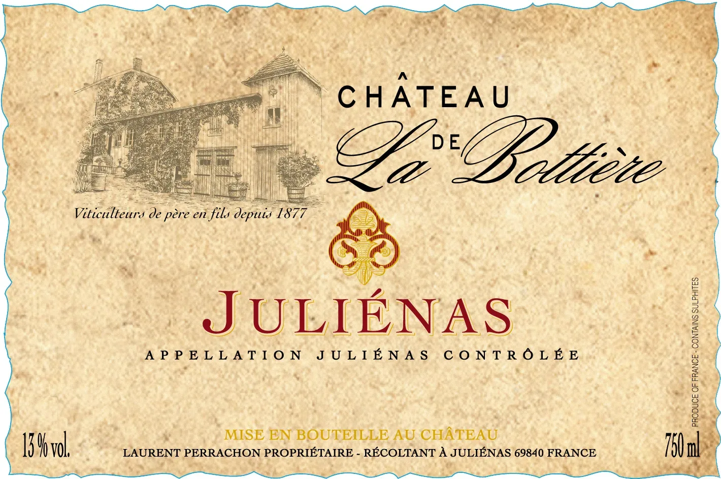 Chateau de La Bottiere Julienas front label