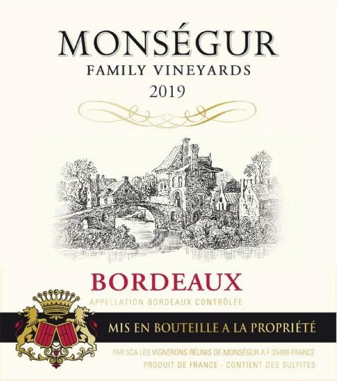 Monsegur Family Vineyards Bordeaux front label
